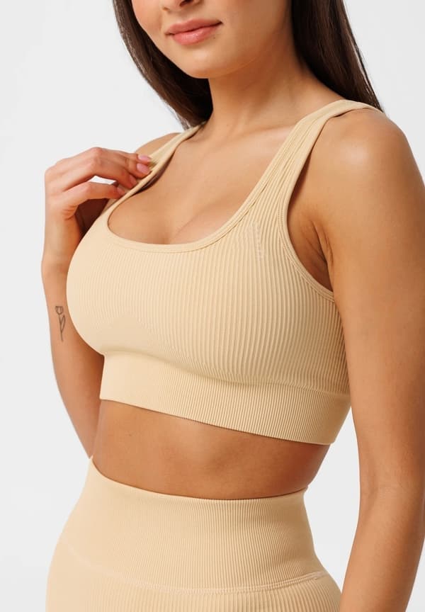 YogatightsTräningstights Ribbade Tights Beige S
