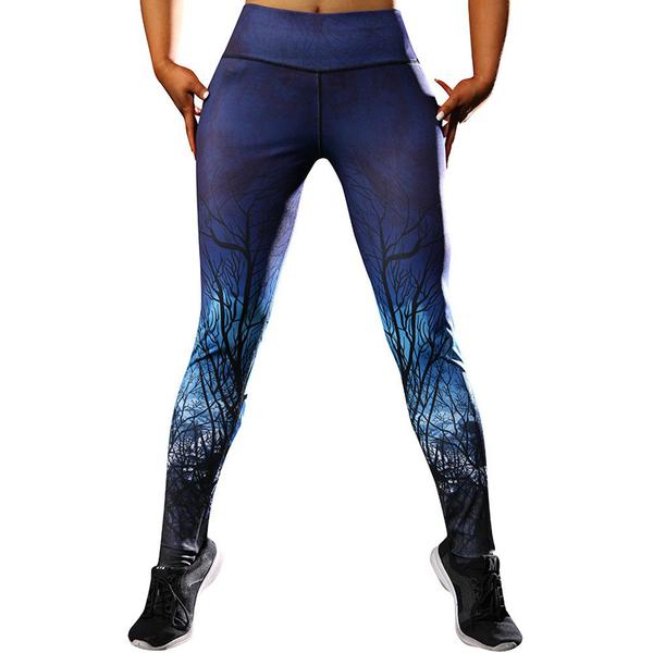 Siniset leggingsit, joissa kuvio Blue S
