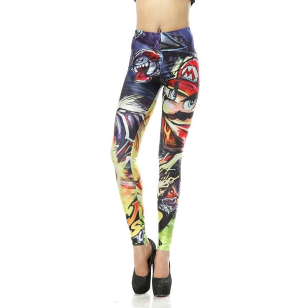 Leggings med tecknat tryck MultiColor S