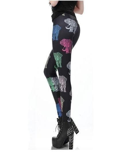 Tribal Elephant Leggings Svart S