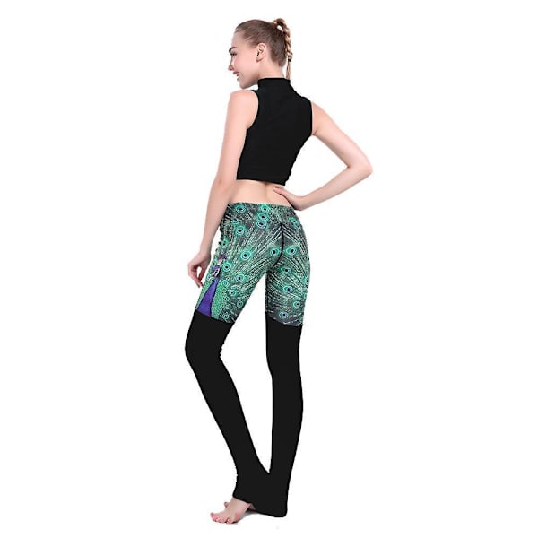 Påfågel Yoga Leggings Black XXXL