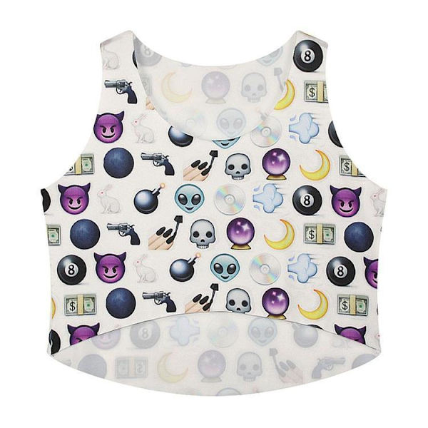 Emoji Crop Top MultiColor S