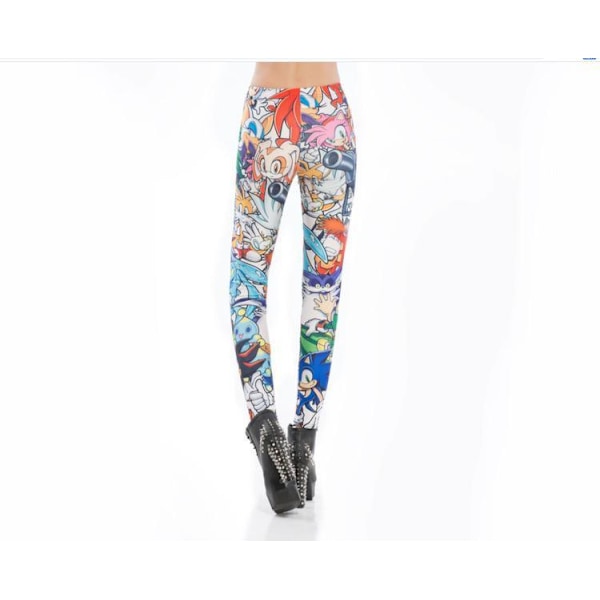 Leggings med tuffa tecknade figurer MultiColor L