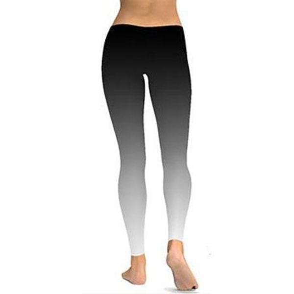 Svart till Vitt Melerade Leggings Black M