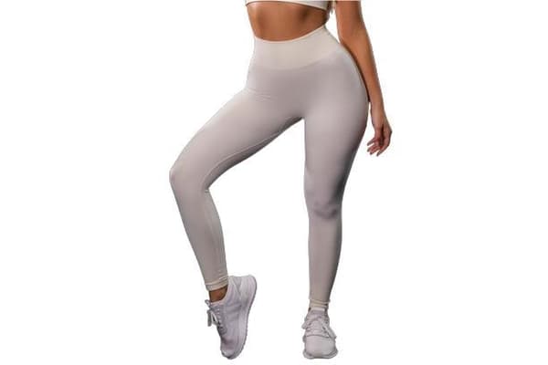 Vit Leggings med hög midja White S