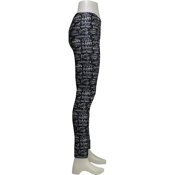 Happy Birthday Leggings Grattis På Födelsedagen Tights Black S