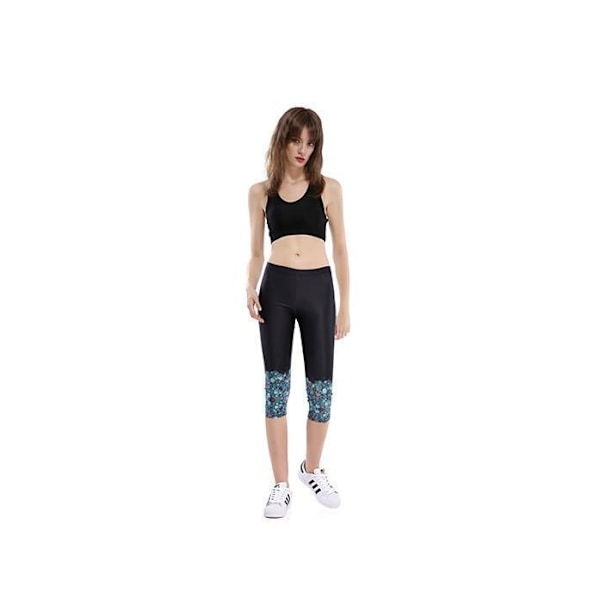 Svarta Capri Leggings med Snäckslasmönster multifärg M