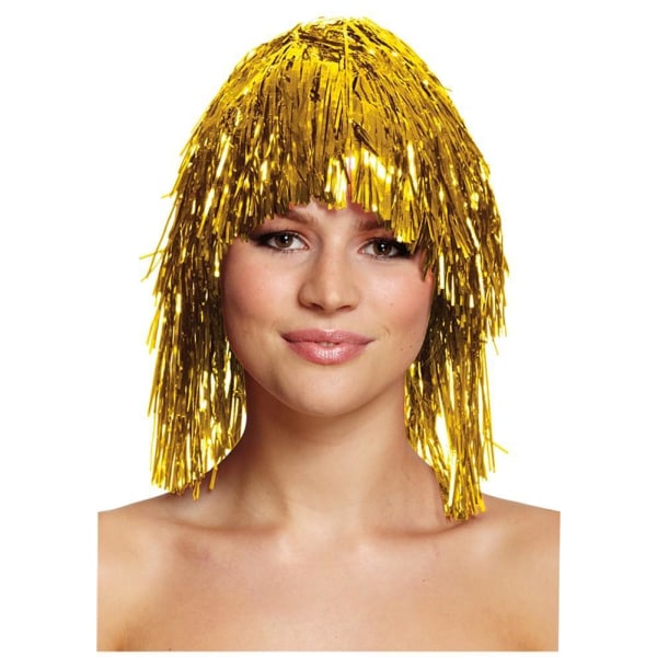 Glitterperuk Maskerad Guld one size