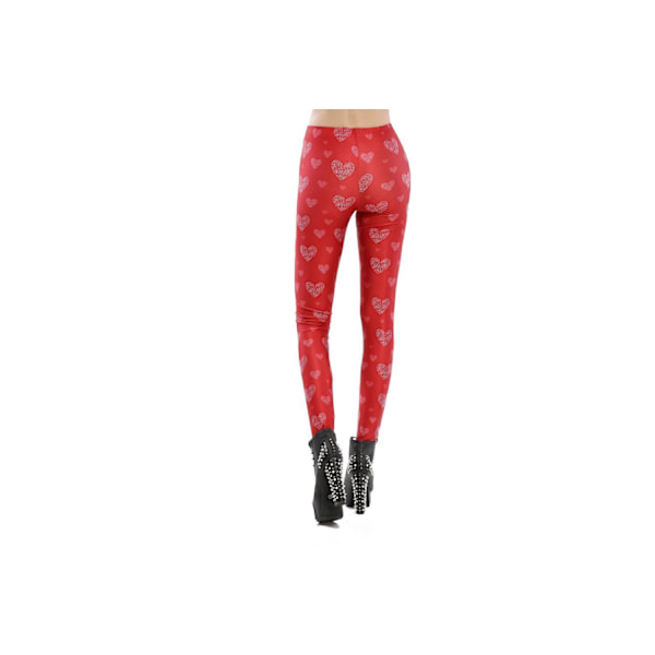 Röda Leggings med Hjärtan Red S