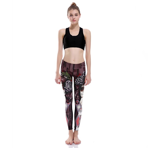 Dark Tatto Woman and Rose Yoga Leggings MultiColor XXL