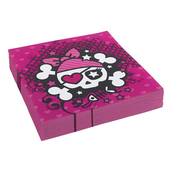 Pink piratservietter 20-pak Pink one size