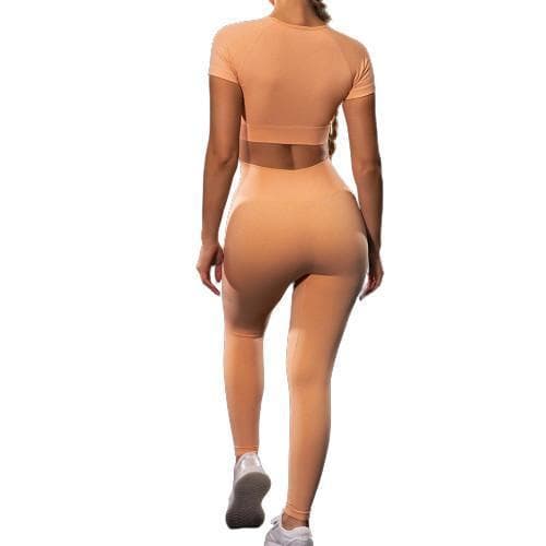 Orange Leggings med hög midja Orange L