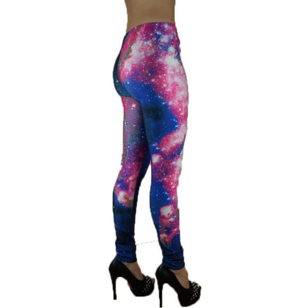 Pinkkisiniset Galaxy leggingsit Multicolor S