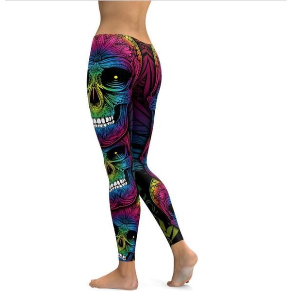 Dödskalle leggings Multicolor M