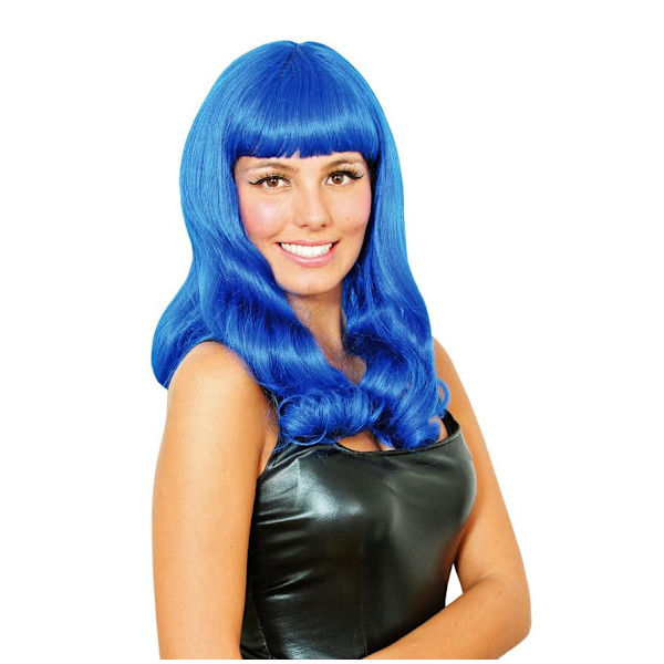 Blå Peruk Katy Maskerad Blå one size