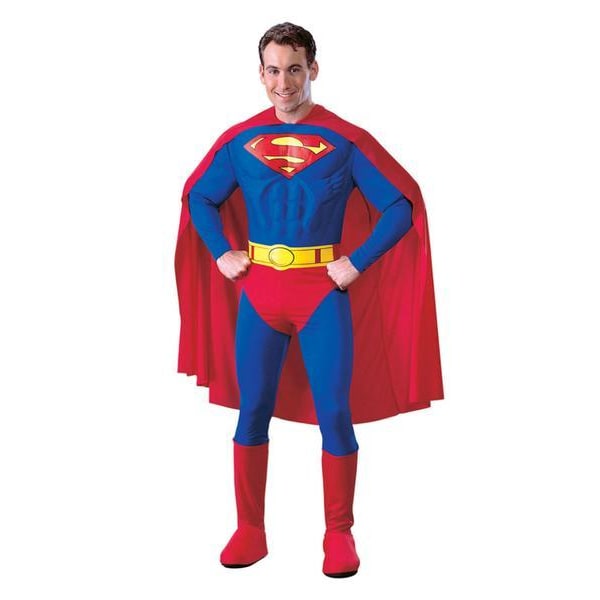 Superman med Muskler Maskeraddräkt Multicolor M