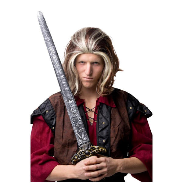 Medeltid Viking Peruk med Slingor Maskerad Brun one size