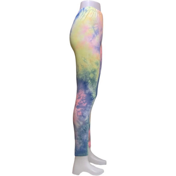 Färgglada Mönstrade Leggings Blue one size