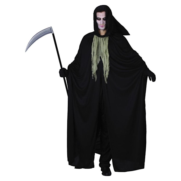 Döden Liemannen Reaper Maskeraddräkt Halloween Svart one size