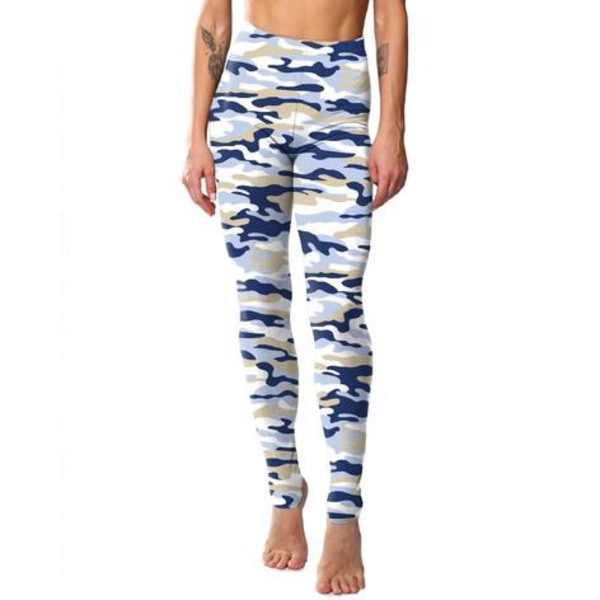 Kamouflage Leggings Blå Multicolor