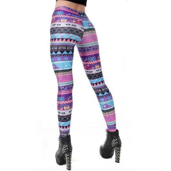 80-luvun leggingsit MultiColor S