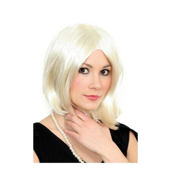 Blonde Berømthedsparyk Maskerade Halloween White one size