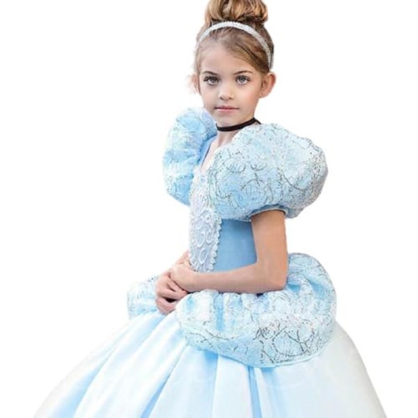 Prinsessklänning Blå Frost Elsa Askungen Blue 110