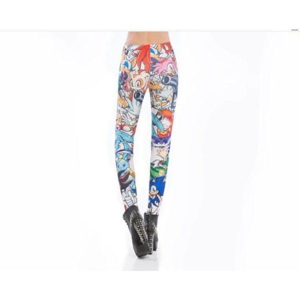 Leggings med tuffa tecknade figurer Multicolor S