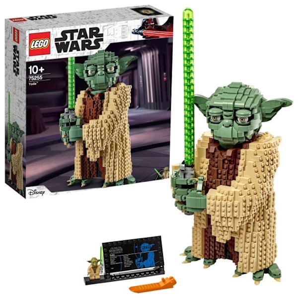 LEGO Star Wars 75255 Yoda, byggsats, minifigur, ljussabel, med displaystativ Multicolor one size