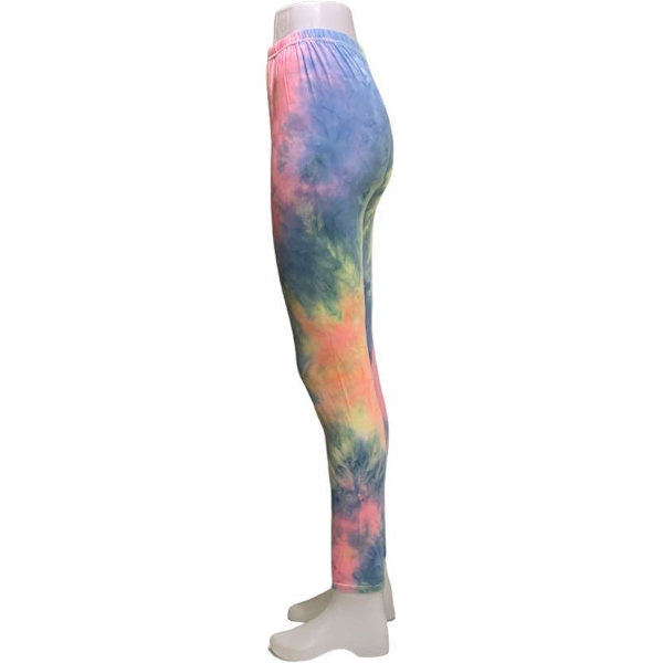 Färgglada Mönstrade Leggings Blå one size