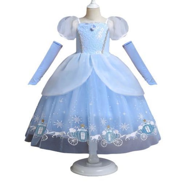 Blå prinsessekjole til børns maskeradekostume Blue 128