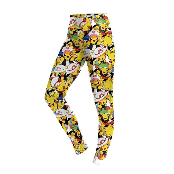 Gula Småfigurer Poke Mon Leggings Träningsleggings Yellow L