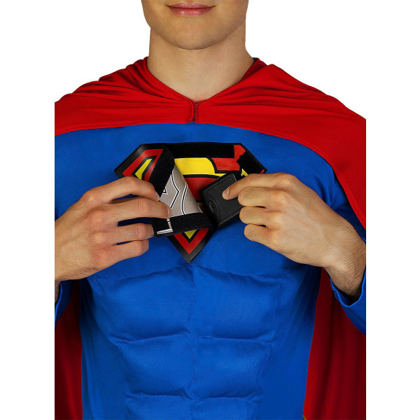 Superman med Ljus och Muskler Maskeraddräkt Multicolor M