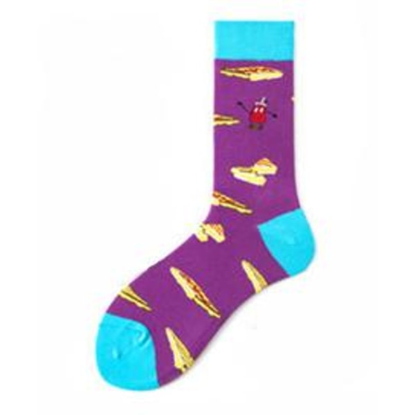 Trendiga Färgglada mönstrade strumpor sockar Multicolor one size