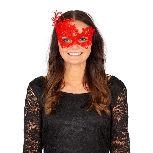 Röd Ögonmask i Spets Red one size
