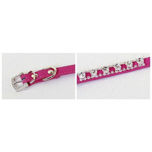 Hundhalsband dekorerad med stenar XS 1.5 x 30 cm Pink XS