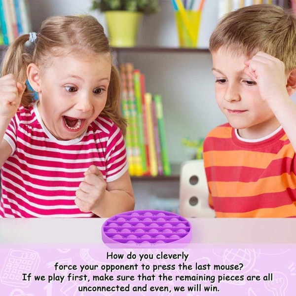 Popit Pop It Fidget Toy Rund CE Godkänd Rosa one size