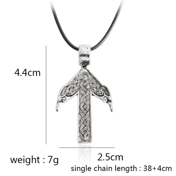 Halsband Wolf Rune Amulet Hänge Norse Vikings Myth Silver grey one size