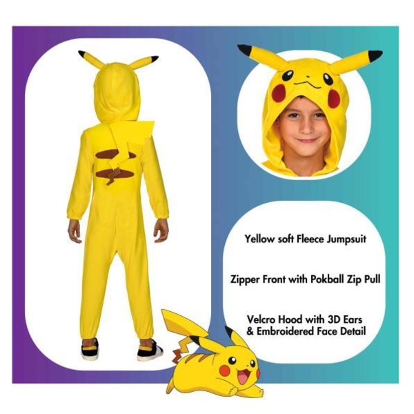 Pokemon Pikachu Thunder Barn Maskeraddräkt Yellow 128