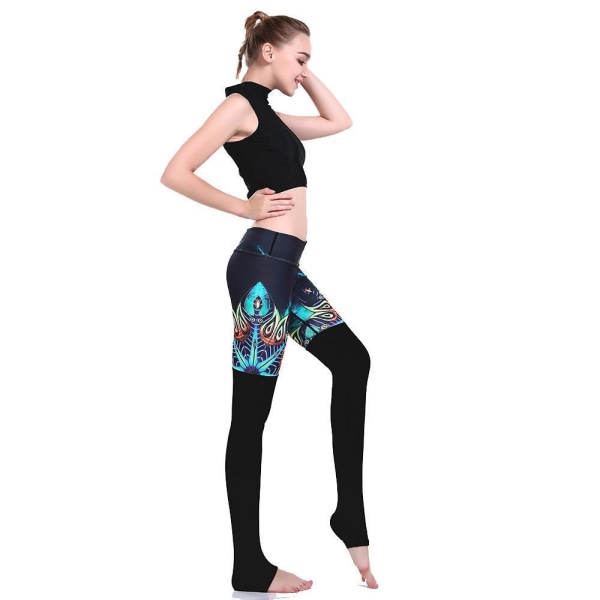 Svarta Mönstrade Yoga Leggings Black S