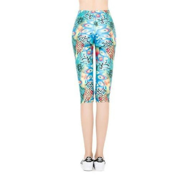 Blå Mönstrade Capri Leggings multifärg M