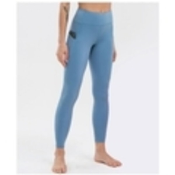 Leggings med Hög Midja och Fickor Grön Blågrå Svart Blue L