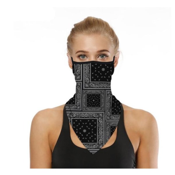 Ansiktsscarf Bandana Baklava Multifunktionsscarfs Tvättbar Black one size