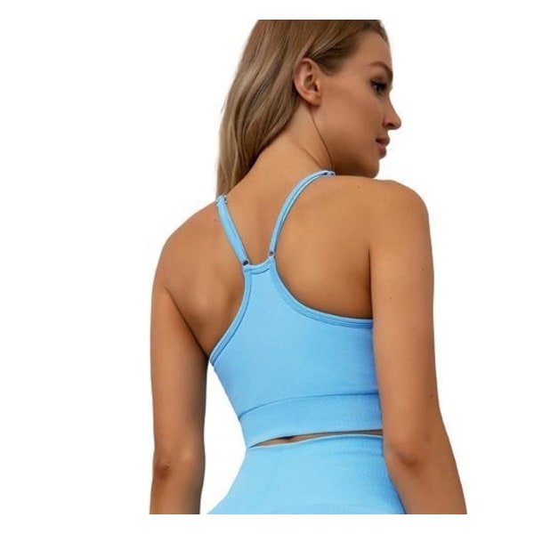 Seamless Sport BH Topp Blå  Medium Blue M