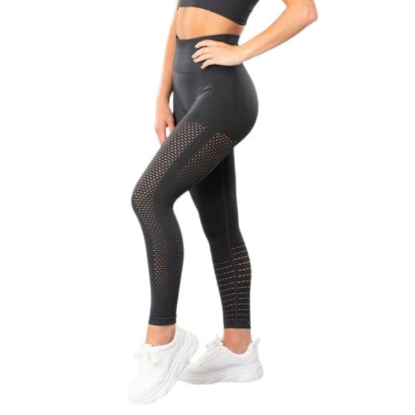 Mörkgrå Seamless Tights Leggings Mesh DarkGrey S