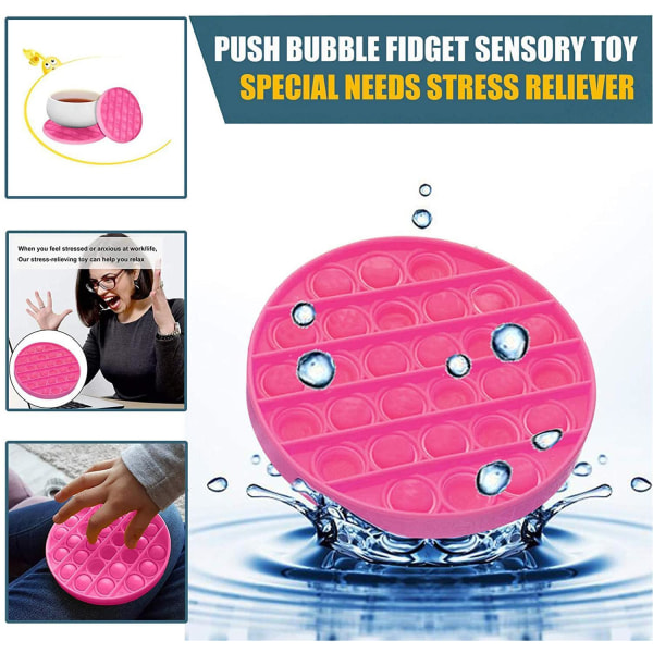 Popit Pop It Fidget Toy Rund CE Godkänd Yellow one size