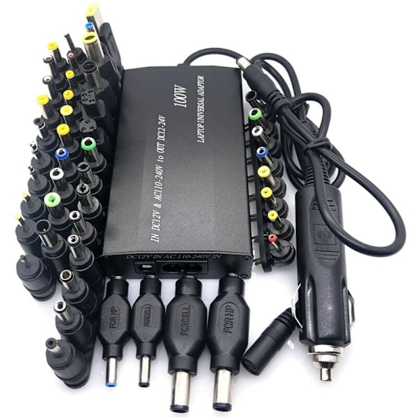 Universell nätadapter 12V-24V justerbar billaddare USB-laddare för hemmet 12V strömförsörjning 100W 5A bärbar dator med 38 DC-kontakter