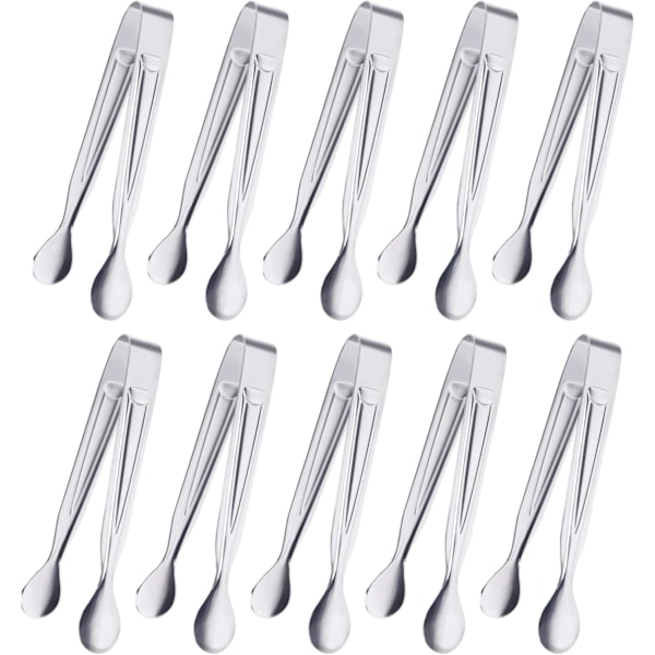 10 pcs Sugar Tongs Candy Ice Cube Tongs Food Stainless Steel - stock