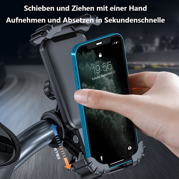 Lamicall-puhelinpidike pyörälle, puhelinpidike moottoripyörälle - 2023 Universaali 360° pyöräteline iPhone 15 14 Pro Max Plus, SE, 13 12 Pro Max -puhelimille