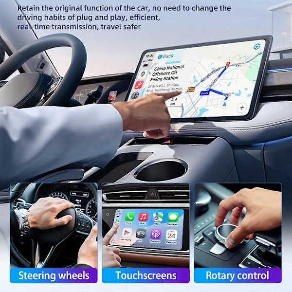 För CARLINKIT Mini SE Pro Langaton CarPlay Android Auto Auto Päivitys USB-A Type-C Kaksoisporttisovitin
